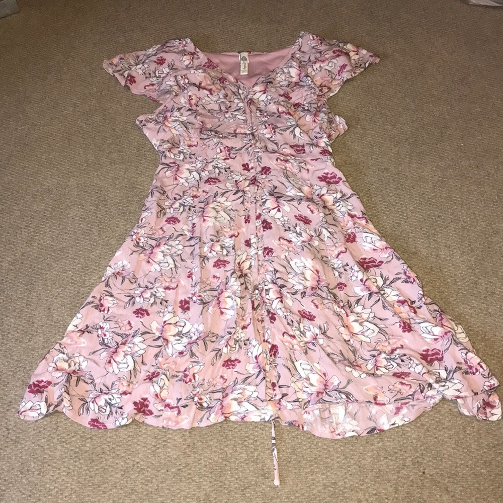 Purple button up dress size medium gently used